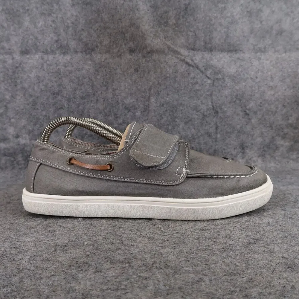 The Childrens Place Shoes Boys 6 Casual Chambray Boat Sneaker Grey Easy On Strap